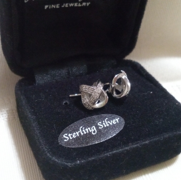 Macy's Sterling Silver Knot Earrings - Picture 1 of 11